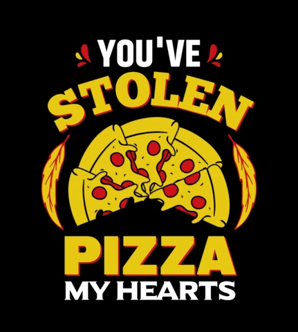 Modello di maglietta "You've stolen pizza my heart" (Hai rubato la pizza al mio cuore)