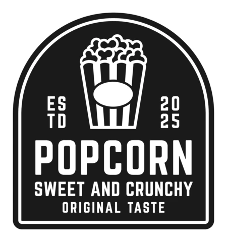 Sweet And Crunchy Popcorn Logo Design Template