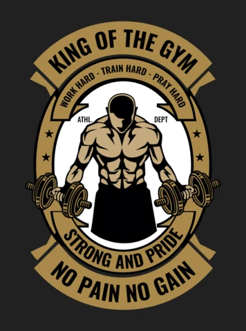 Modelo de design de camiseta do rei da academia