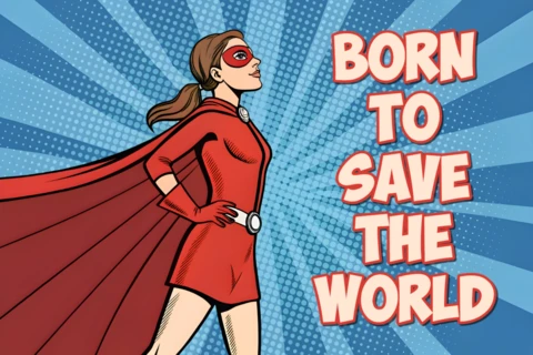Plantilla de diseño de mujer superheroína de arte pop para carteles