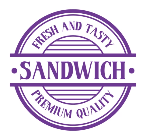 Modèle de logo pour un sandwich frais et savoureux