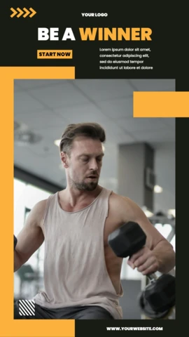 Pomarańczowy, dynamiczny, minimalistyczny szablon historii na Instagram