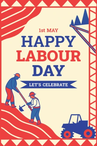 Retro Labour Day Celebration Design Template