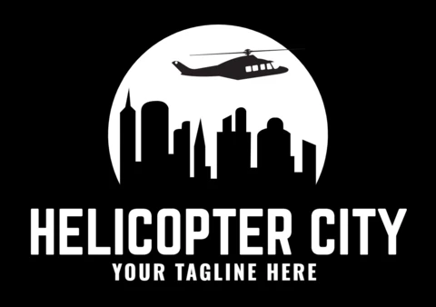 Helicopter City Logo Design Template