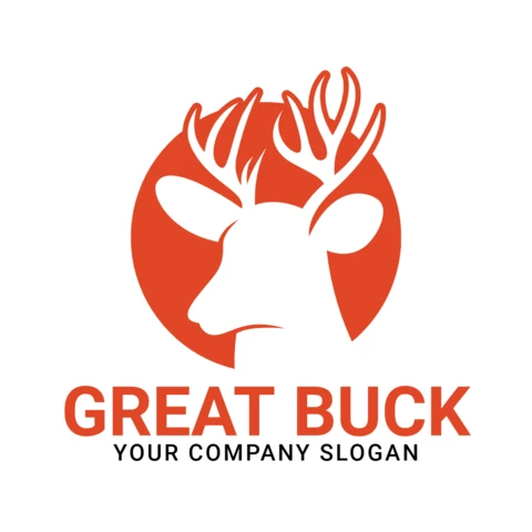 Red gran ciervo buck plantilla de diseño de logotipo