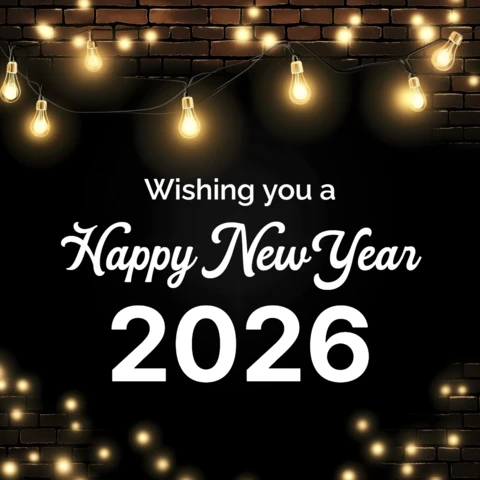 Szablon z życzeniami szczęśliwego nowego roku 2026