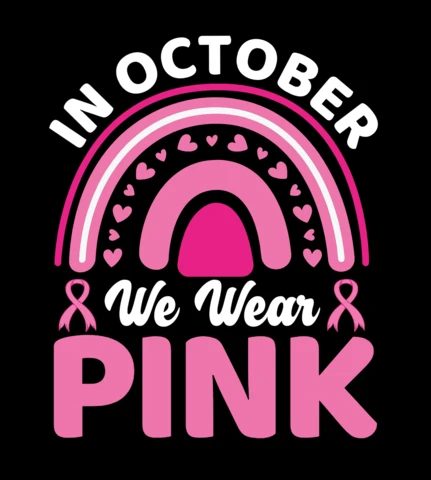 Plantilla de camiseta rosa de octubre de concienciación sobre el cáncer de mama