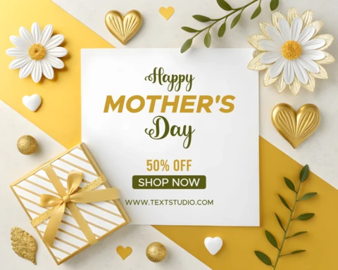 Elegant Mother's Day Promotional Template Design with Floral Accents