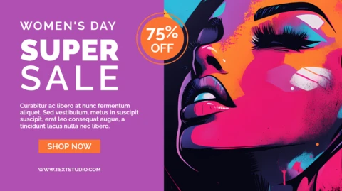 Recognizable Women's Day Graffiti Stylized Design With Woman Face for Fashion Ad Template