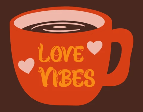 Love Vibes Valentine Day Badge Template