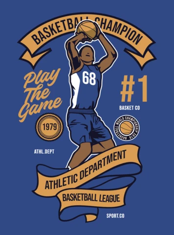 Basketball Champion T-Shirt Design Template