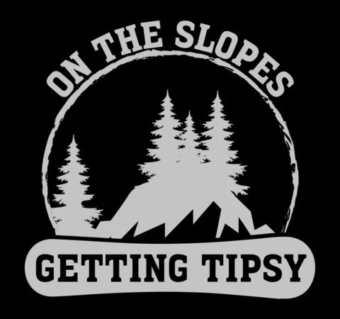 On The Slopes Getting Tipsy Snowboard T-Shirt Design Template