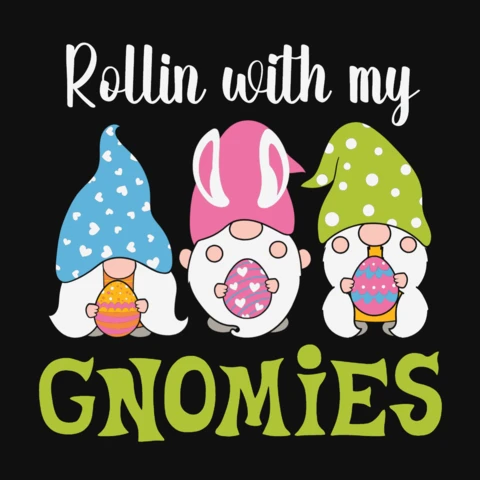 Rollin with my gnomies plantilla de diseño de camiseta