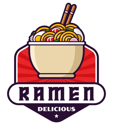 Modèle de logo pour les délicieuses ramen