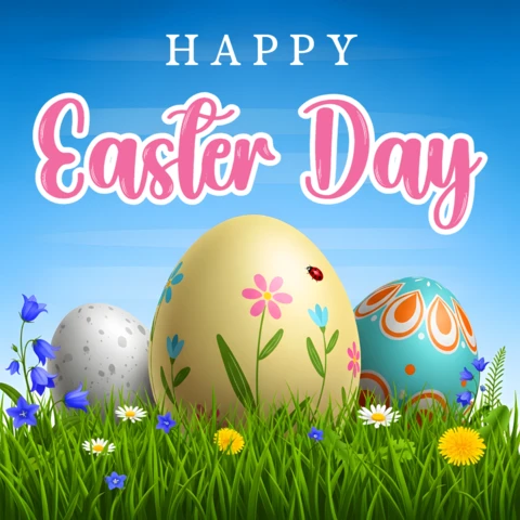 Modello di design di uova di Pasqua colorate per biglietti d'auguri