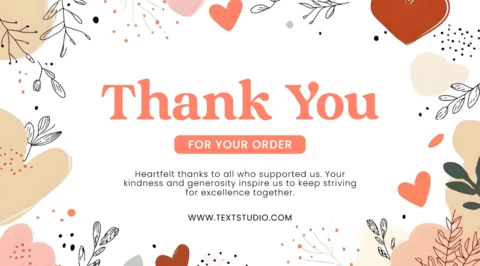 Floral Thank You Card Design Template for Your Order