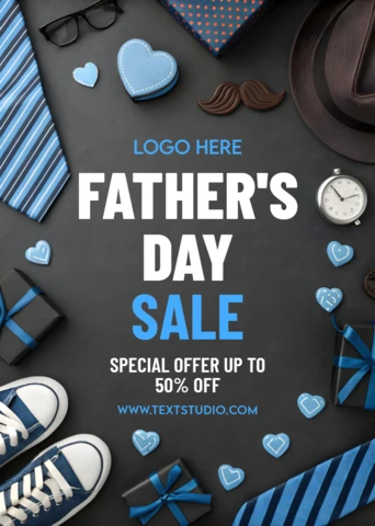 Father's Day Sale Template - Modern Flat Lay Design for Promotions
