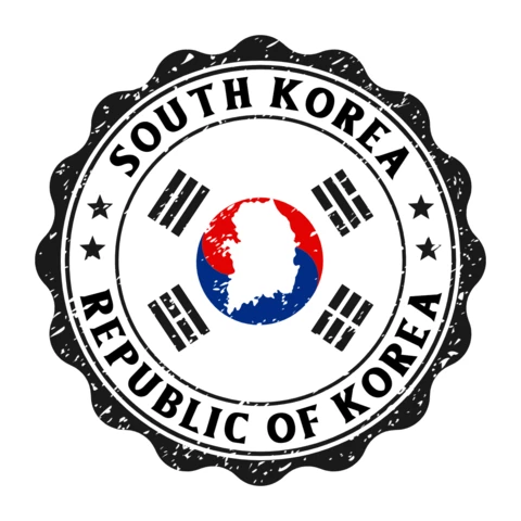 Welcome To South Korea Stamp Logo Design Template