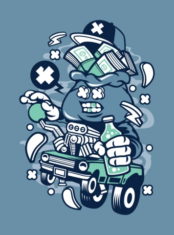 Dollar Off Road Cartoon Character Design Template