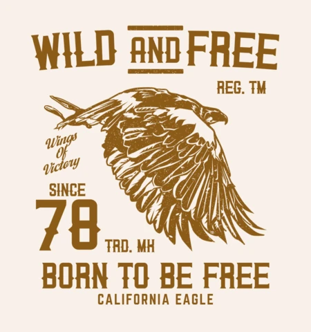 Wild And Free Eagle T-shirt Design Template