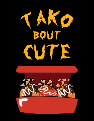 タコだけどかわいいTシャツデザインテンプレート