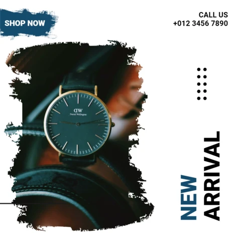 Nueva llegada de lujo reloj instagram post plantilla de diseño