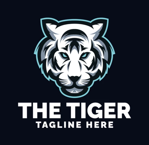 Modello di progettazione del logo Tiger esport e gaming