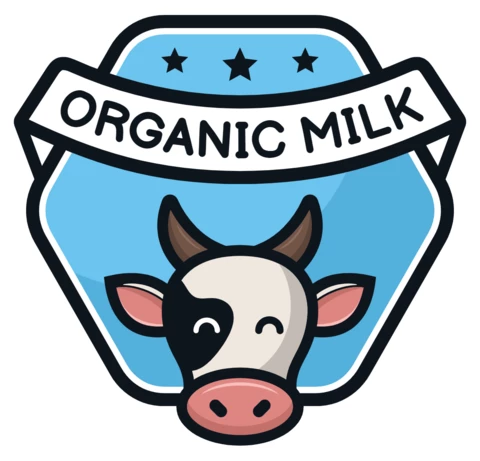 Organic Milk Logo Design Template