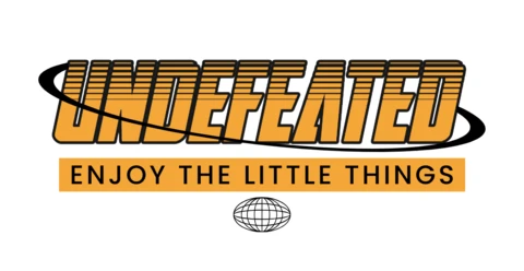 Undefeated Motivational Enjoy The Little Things Globe Graphic T-Shirt Design Template