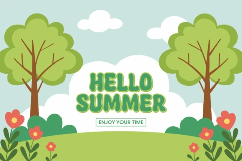 Plantilla de diseño veraniego para felicitaciones de temporada