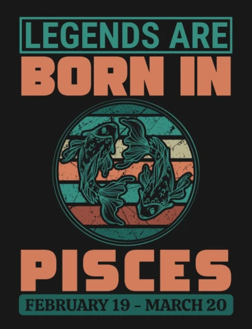魚座生まれの伝説Tシャツデザインテンプレート