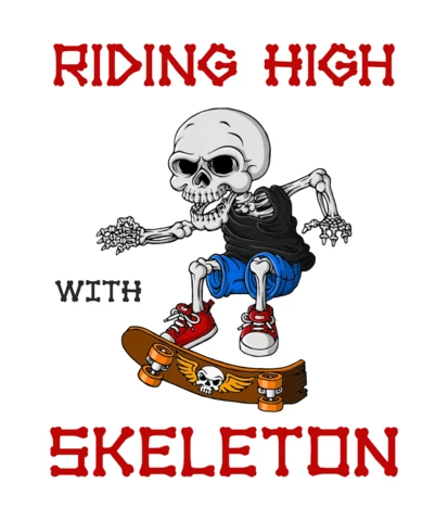 Riding High Skeleton Skateboard Design Template