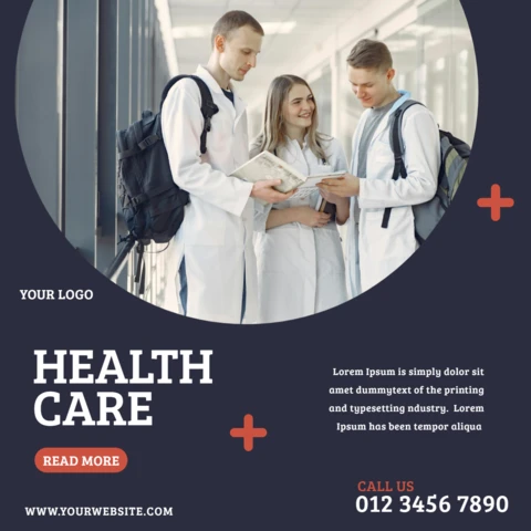 Health Care Modern Advertising Social Media Post Design Template