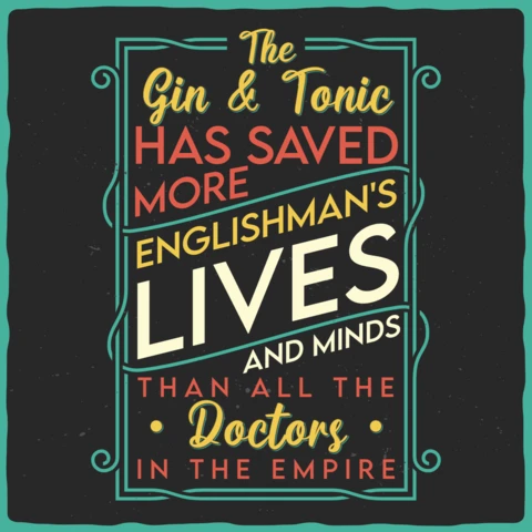 Gin Tonic Quote T-Shirt Design Template