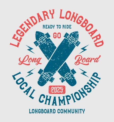 Legendary Longboard T-shirt Design Template