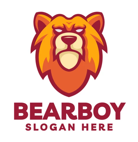 Modello di progettazione del logo della mascotte dell'orso