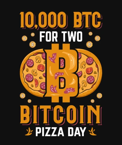 Modello di maglietta per il giorno della pizza a due bitcoin