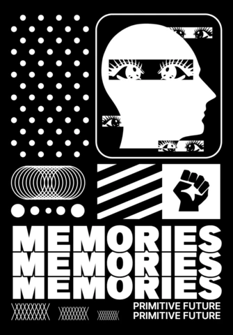 Plantilla de diseño gráfico audaz para productos artísticos con temas de memoria