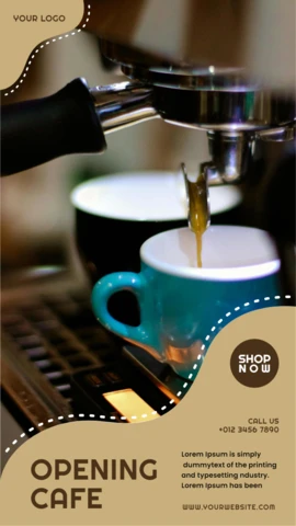 Opening Cafe Instagram Story Post Design Template