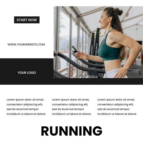 Running Gym Promotional Social Media Post Design Template