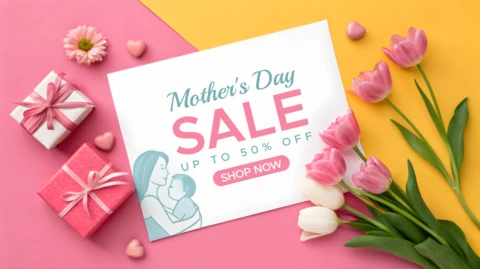 Mother's Day Sale Template - Elegant Floral Design for Promotions