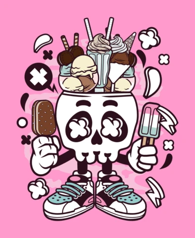Eiscreme schädel kopf cartoon charakter Plakat Vorlage