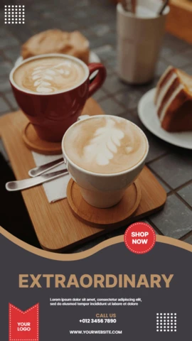 Extraordinary Coffee Instagram Story Post Design Template