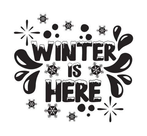 Plantilla de diseño de camiseta El invierno está aquí