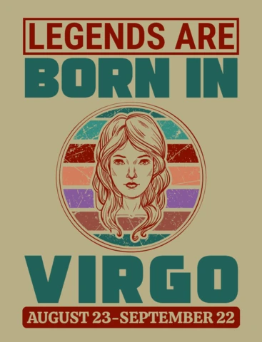 Legend Are Born In Virgo Zodiac Sign T-Shirt Design Template
