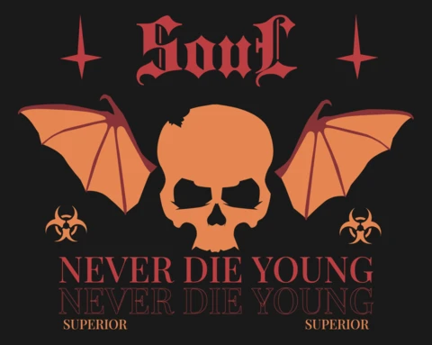 Skull and Bat Graphic T-Shirt Design Template for Edgy Apparel
