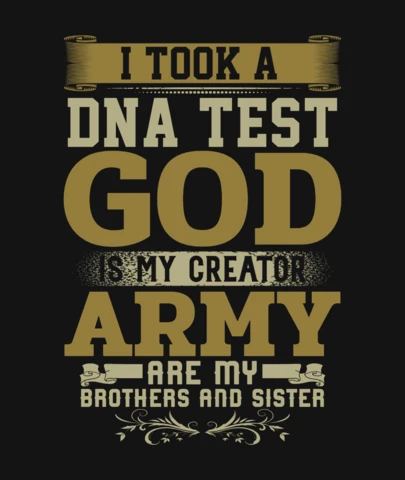 Dna Test Army Veteran T-Shirt Design Template