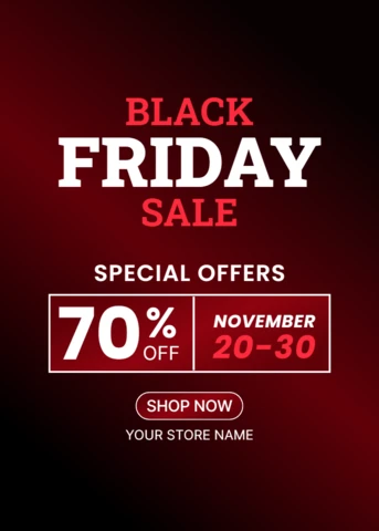 Modello di vendita del Black Friday in grassetto per poster promozionali con sconti accattivanti