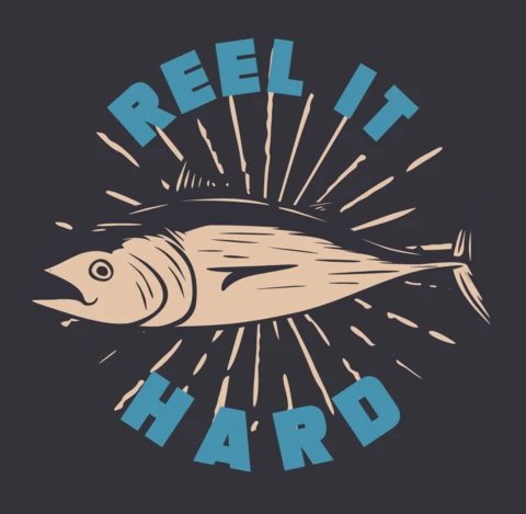 マグロのビンテージTシャツデザインテンプレート