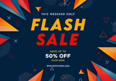 Vibrant Flash Sale Design Template for Weekend Promotions